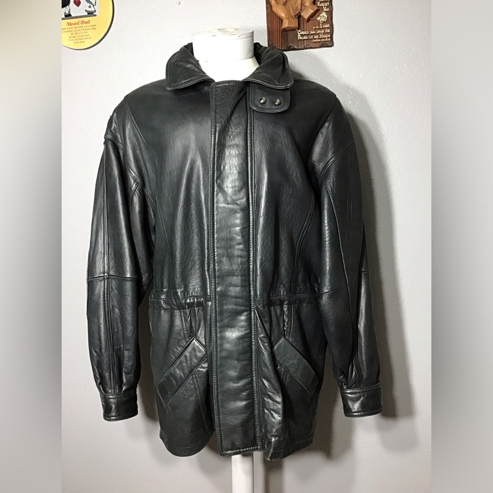 VINTAGE MARC BY ANDREW MARC LEATHER JACKET FOR MENS  SZ M  MADE IN COREA BLACK.